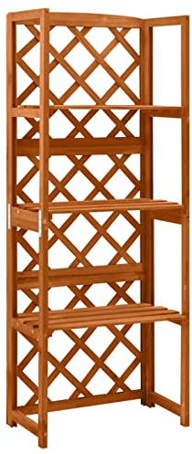 MOONAIRY Enrejado con estantes, rejilla, encurtidos, enrejado, ayuda para escalar plantas, arbustos, rejilla de plantas, 55 x 30 x 140 cm, abeto de madera maciza