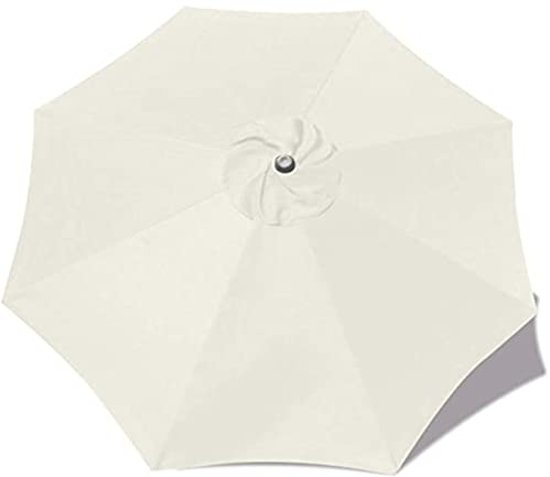 HOMDECR Bezug Für Sonnenschirm UV-Schutz Aus Polyester 8 Kiele Für Outdoor-Tische Baldachin Ersatzbezug Für Sonnenschirm (2m,Weiss)