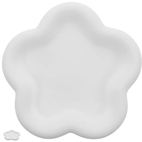 Cabilock Plateau à Bijoux Blanc en Gypse, Forme Fleur, pour Table | Rangement Multifonction pour Barrettes et Bracelets, Finition Lisse, Bords Nets, Usage Près du Lavabo