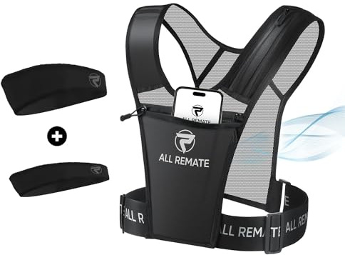 All REMATE Handyhalterung für Laufweste, Brusttasche, verstellbar, reflektierend, Trainingsausrüstung mit Netztasche