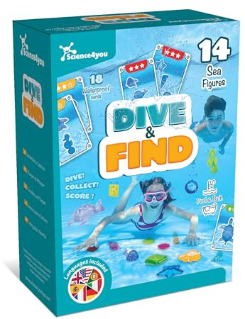 Science4you Juegos de Agua para Niños - Tarjetas de Agua y Figuras, Hacer una Divertida Fiesta en la Piscina, Juguetes para Nadar en la Piscina, Regalo de Baño para Niñas y Niños de 3 4 5 6+ Años