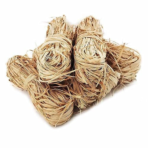 SHTGOI 6 Stück Bast Raffia 300g Natur Raffiabast Bastband Naturbast zum Basteln Natur Bindebast Florbast Papierschnur Geschenkbast Dekoschnur für Geschenk Dekoration,Weben,Floristen und Garten