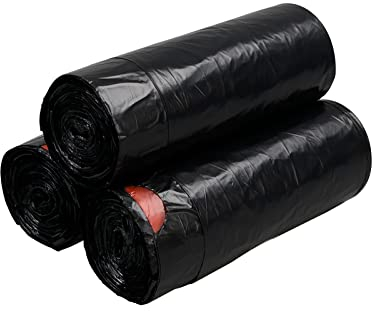 Uumitty 10L Bin Bags Liners Drawstring Trash Bag, Handle Waste Bags, Black Trash Bag, Pack of 102, F