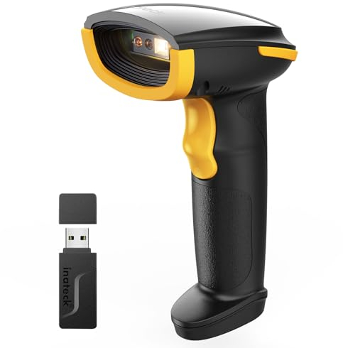 Inateck Barcode Scanner Kabellos, 1D 2D QR Code Scanner, 3-in-1 Handscanner mit Bluetooth, 2,4 GHz und Kabel, 2600mAh für 3 Monate Standby, mit APP und SDK, Bildschirm-Scannen Unterstützt, BCST-23