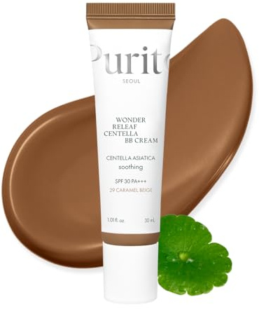 PURITO Wonder Releaf Centella BB Cream #29 pour peaux sensibles, 30 ml | BB crème vegan, fond de teint teinté, sans cruauté, couvrance naturelle, cosmétique coréenne