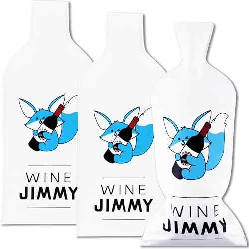 JIMMY THE FOX | Sacs à vin réutilisables pour Voyage | Lot de 3 | Protection Bouteille Triple Couche | Antifuite & Antichoc | Valise, Avion, croisière | Cadeau Amateur de vin