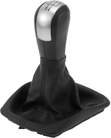 TUCKBOLD Pomo Cambios Manual 5 Vel Cubierta Para Skoda Oct 04-12 1 Pc | Color: Negro Y Plateado, Material: Plástico Y Cuero Sintético, Cantidad: 1 Pc.