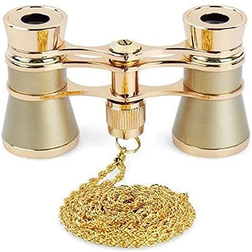 HZHXIFUFA Fernglas 3 x 25 Faltbares Opernglas Fernglas Metallgehäuse Mit Kette Optische Linse Theaterfernglas Frauen Geschenke Klar