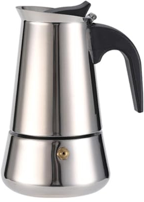 Crevyteg Cafetière Italienne Induction Moka Pot Inox 9 Tasses/450ML pour Plaque à Induction et Camping