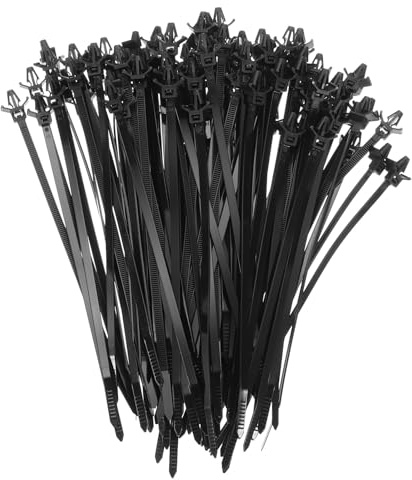sourcing map 100pcs Push Mount Cable Zip Tie 7.9 x 0.19 Nylon Self Locking Cable Strap Arrow Style Heavy Duty Snap in Cable Zip Ties for Household Electronic Auto Industry