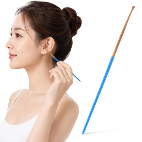 FOMIYES Bambus Ohrlöffel 2.4 Verstärkter Ohrenreiniger Chinesischer Ohrenlöffel Traditioneller Ohrenschmalz Entferner Flexibler Ohrenschaber Handgearbeitet Blau