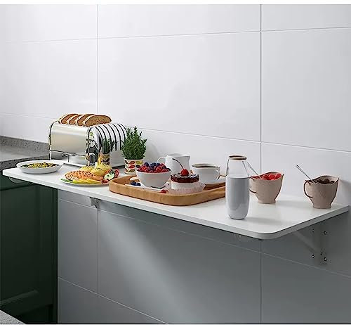Klappbarer Wandtisch für Küche, Balkon, platzsparend, schwimmender Schreibtisch und Frühstücksbar, klein, tropfenförmig, Esstisch für Zuhause, Büro, Garage und Garten, Laptop, Computertisch mit