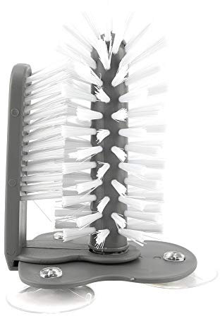 1Pc Bottle Cleaning Brush, Glass Cup Washer with Suction Base, Standing Bottle and Cup Cleaner for Kitchen Sink