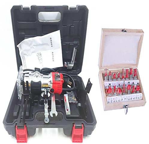 Fresadora de Madera Rebajadora Eléctrica, Recortadora eléctrica for carpintería de 800W, 30000 RPM, máquina cortadora de ranuras for grabado de madera, enrutador de tallado, ranurado con cortador de f