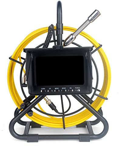 Rohrinspektion Videokamera, 30 M IP68 Water Proof Drain Rohrkanal -Inspektionskamera mit 5 in LCD -Monito 1080p Rohrinspektion Videokamera mit 6W LED -Leuchten (30M)