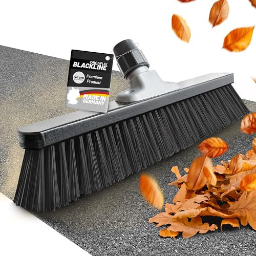 ORGAFLIX Scopa da strada 40 cm senza manico – Blackline Black, scopa potente per esterni, extra robusta e durevole, scopa da giardino, scopa senza manico, made in Germany
