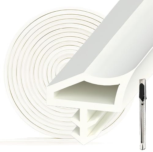 Goma para Puerta Contra Corrientes de Aire,Junta de Cinta Goma,Perfil de Estanqueidad para Ventanas,Junta Goma Aislante Ventana Aluminio de Caucho,Blanco,10m,1 Cuchillos Arte