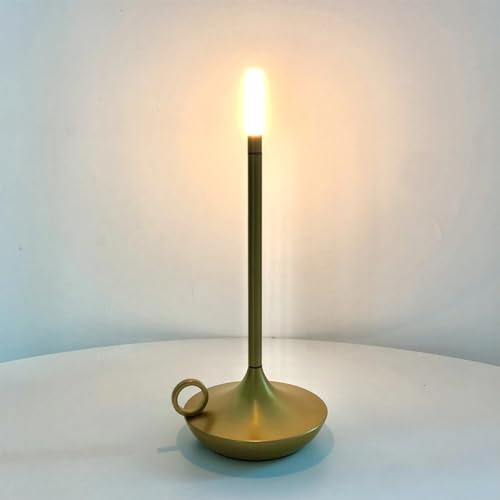 Lámpara Portátil de Mesa de Carga Led de Carga Lámpara Táctil Decorativa en la Cabecera de la Cama Del Restaurante 1 Lámpara de Mesa de Carga, SAGESWA, Carga tipo c, Oro