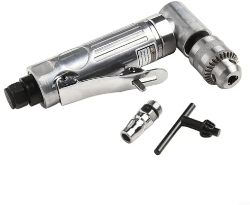 Eawfgtuw Taladro neumático de ángulo recto de 90 grados, portabrocas de 1/4 pulgadas, alta velocidad de 15000 rpm, adecuado para operación de espacio estrecho, perforación de metal, grado industrial