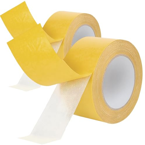 BAGUBDR 2pcs 1 Inch X 33FT Hemming Tape, Double-Sided Tape for Curtains, No Sew for Hemming, Strong for DIY Projects and Home Decor Adjustments