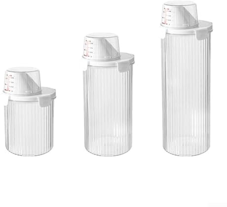 Caja compacta de almacenamiento de detergente para ropa, tarro de plástico resistente para una organización eficiente del detergente y el jabón (redonda (1800 ml)