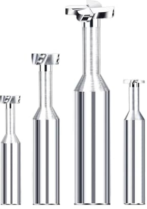 Molino de extremo de ranura T, Fresas de extremo de carburo for ranuras en T, de acero de tungsteno, herramientas de metal, aluminio y cobre, 1 unidad