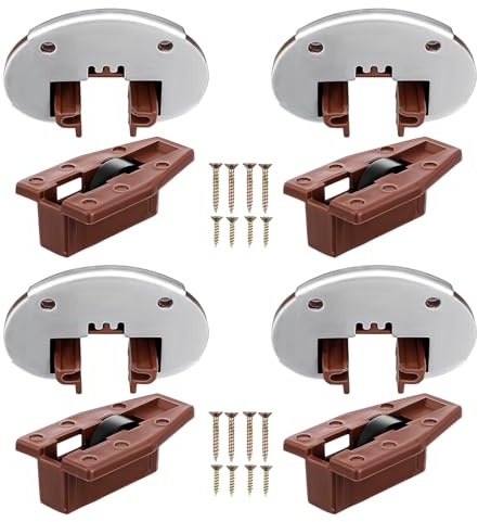 ORFOFE Kit de 4 Guías para Cajones Rodillos para Reparación Accesorios de Herrajes Resistentes para Muebles de Cocina y Armarios Herramienta Multifuncional para Instalación y