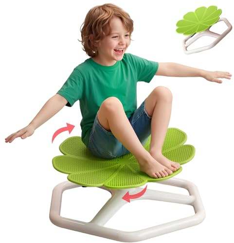 TXWLLIU Sedia Girevole Sensoriale per Bambini, Sedia Girevole per Autismo, Sedile per L'allenamento Dell'equilibrio Sensoriale, Allenamento Della Coordinazione Fisica e Dell'equilibrio, Verde