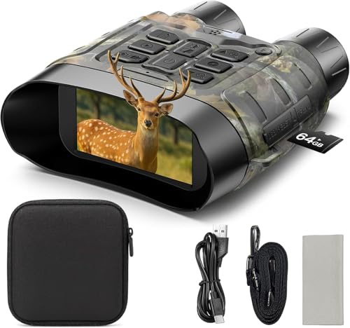 Night Vision Goggles 4K, 112 MP Full Color Night Vision Binoculars 18X Zoom, 5000mAh Battery, 1968ft Range, 64GB Card Included, Infrared Binoculars for Hunting Camping Security
