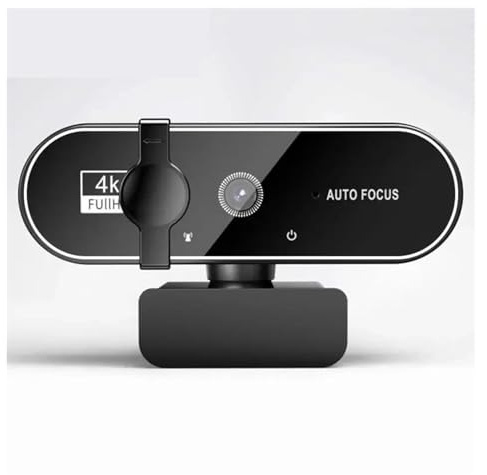 JOJIDE Webcam Portable Full HD 2K 4K for Ordinateur Portable, Mise au Point Automatique, Diffusion en Direct, Flexible avec Microphone, Diffusion en Direct avec lumière(4K)