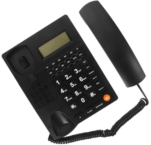 PACKOVE Téléphone Fixe Filaire Affichage du Numéro Grosses Touches pour Seniors Usage Domestique et Bureau Compatible Ligne Fixe Téléphone Filaire à Touches Larges pour Maison et Bureau