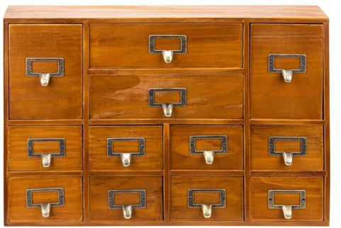 Apothecary Cabinet with 12 Drawers,Vintage Wooden Desk Drawer Organizer