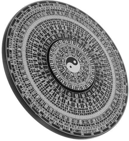 HEMOTON Schwarzer Feng Shui Bagua Kompass aus Legierung 80mm Leichter Tragbarer Chinesischer Feng Shui Kompass mit Dekorativem Design für Reise und Büro