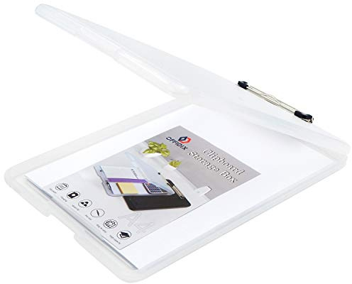OFFIDIX Slim Paper Clipboard Aufbewahrungsbox Plastik Aufbewahrungs- und Zwischenablage Funktionen (Weiß)