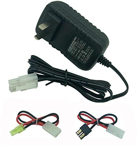 RC Car Battery Charger for NiMH/NiCd Batteries, 9.6V 7.2V 8.4V Battery Charger with Tamiya Connector for Traxxas NiMH Batteries and Airsoft Battery