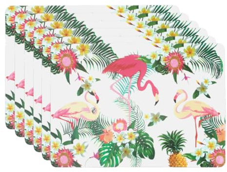 Oceano Tovagliette Americana Plastica Lavabili 6 Pezzi 28x43 cm (Decorato Cigne)