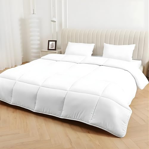 DN COLLECTION Super King Duvet 7.5 Tog | Premium Microfibre Duvet Super King | All Year-Round Box Stitched Design Quilts | Soft Touch, Anti-allergy & Feels Like Down Quilt (260x220cm)