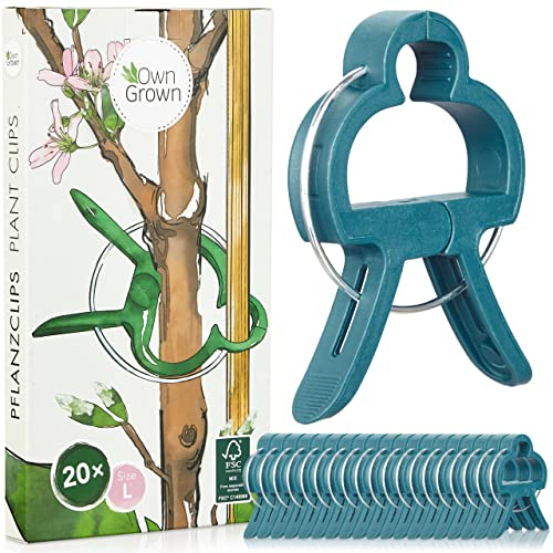 OwnGrown Morsetti per Piante Rampicanti - Clip per Serre da Giardino, da Interno e da Balcone - Vasi per Fiori - Regalo per Gli Amanti delle Piante - Confezione da 20