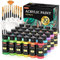 Shuttle Art 30 Colori Acrilici Metallizzati, Pittura Acrilica Colore Metallo, Bottiglie 60 ml, con 10 Pennelli 1 Tavolozza, Vernice Acrilica Metallizzata per Adulti su Tela Uova Ceramica Rocce Legno
