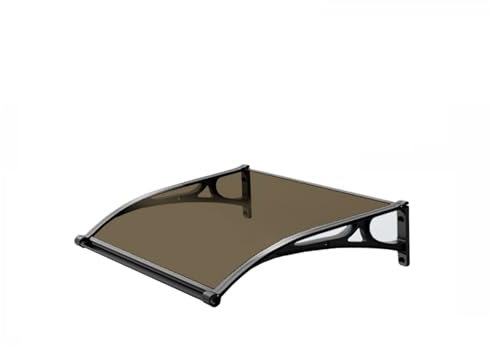SFJATTA Auvent de Véranda Extérieur, Auvent de Jardin Protection UV, Toit Marquise de Porte en Polycarbonate, Auvent de Fenêtre Marron, pour Garage,Jardin (Color : Brown, Size : 100 * 160cm)