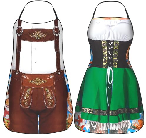 HOWAF 2 Piezas Disfraz de Oktoberfest, Divertido Disfraz de Dirndl B¨¢varo de Oktoberfest, Oktoberfest Accesorios para Disfraz de Oktoberfest, Oktoberfest Traje de los Hombres