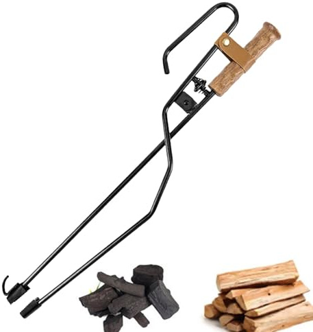 Agarrador de troncos para hoguera, herramientas para fogatas, pinzas multifuncionales, pinzas de leña, agarrador de troncos de fuego, atizador de fuego para hoguera, hoguera