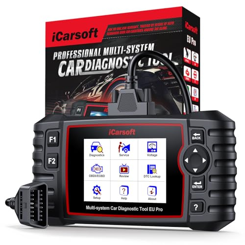 OBD2 Scanner Diagnostic Tool, iCarsoft EU Pro(2025) Car Code Reader for Land Rover/Benz/Sprinter/VW/AUDI/BMW/Porsche etc. Battery Test, Oil Reset, EPB,DPF, BMS, ETC, SAS, ABS, Injector Coding
