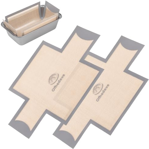2 pack Silicone Bread Loaf Pan Liners, Nonstick and Reusable Bread pan Mat. Loaf pan liners for baking bread 9x5,Silicone bread sling for loaf pan