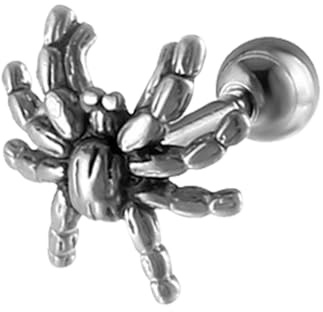 Clou D'Oreille Femme, Boucle D Oreilles Acier Inoxydable Femme Clou Argent Vintage Araignée pour Fête Des Mères Bijoux