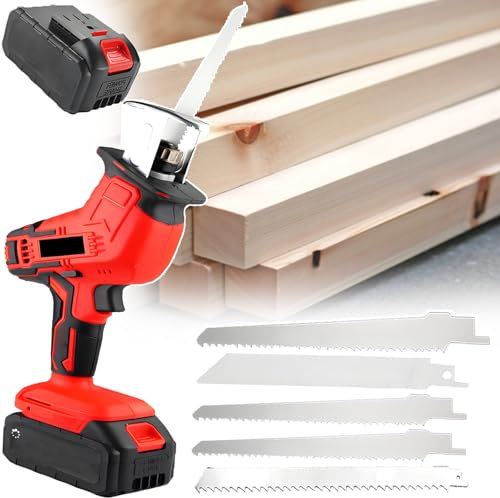 ErShangMao Seghetto Alternativo A Batteria 2025 - Sega per Ossa Elettrica, con Batteria E Caricabatteria, Sega Alternativa Elettrica A Batteria, per Tronchi, Legno Sottile E Metallo Tenero
