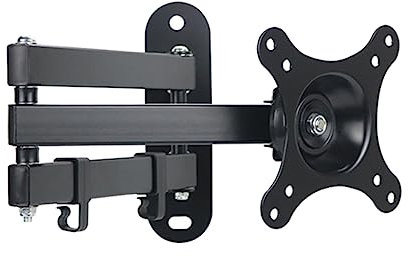FUNNETOYU Tv Wall Mount Bracket and Monitor Wall Mount for 10-27 Inch Lcd Led Displays with 15-degree Tilt, Universal Flat Panel Support for Home and Office, Black