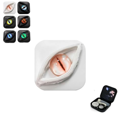 Scatola di lenti a contatto dell'occhio del diavolo, kit di rimozione delle lenti a contatto colorate, custodia portatile per kit da viaggio, regalo di Halloween fantasia Occhi PersonalityBox