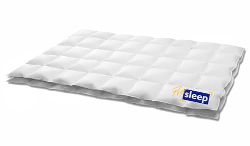 HANSKRUCHEN® Pro Sleep Daunendecke 135x200 cm - Extra leicht / Sommer - Made in Germany Kassettendecke aus 100% Baumwolle - Allergiker geeignet