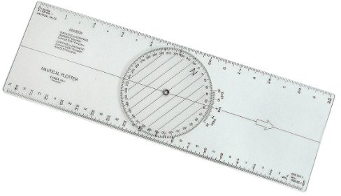 Linex 2811 Navigation Kurslineal, Nautischer Plotter, drehbare Mittelrose, stabiler Arm, Fadenloch